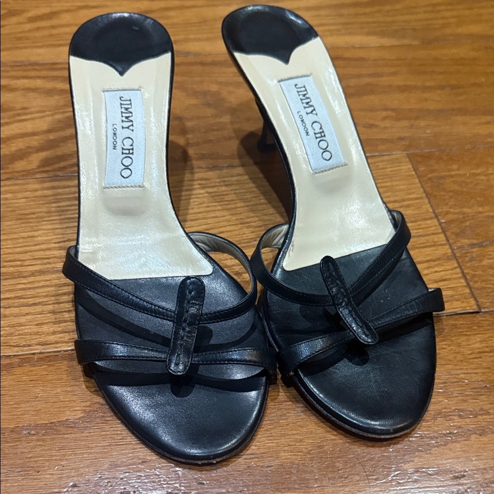 Jimmy Choo Black Strappy Heels. Sz 39